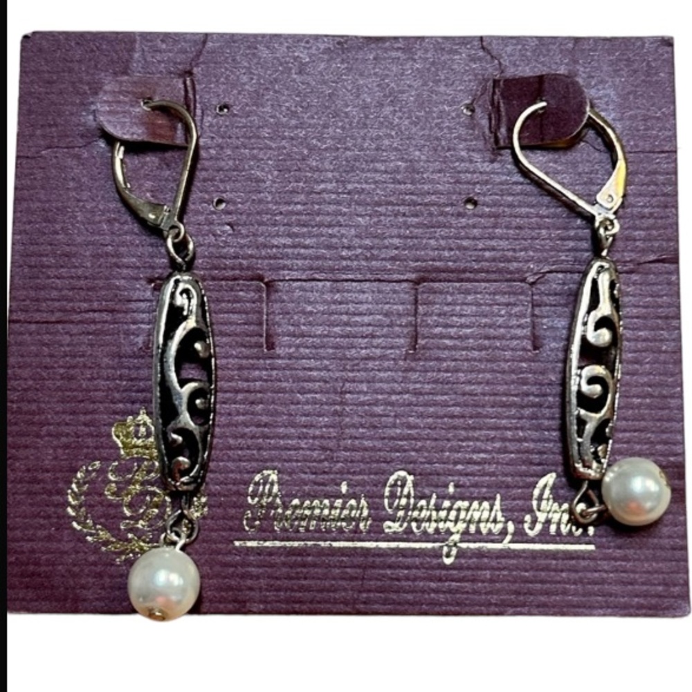 Vintage Premier Design Silver Dangly Earrings Size O/S NWT